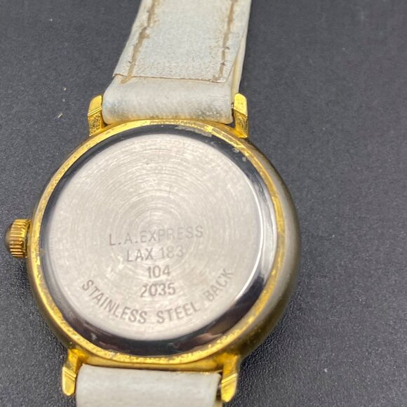 L.A. Express Womens Watch White Genuine Leather Band & Mother Of Pearl Dial - Picture 4 of 7